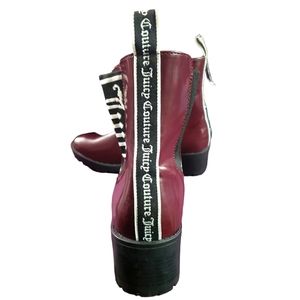 NWOB JUICY COUTURE "ONE UP" LOGO BOOT SZ 7 BURGUNDY